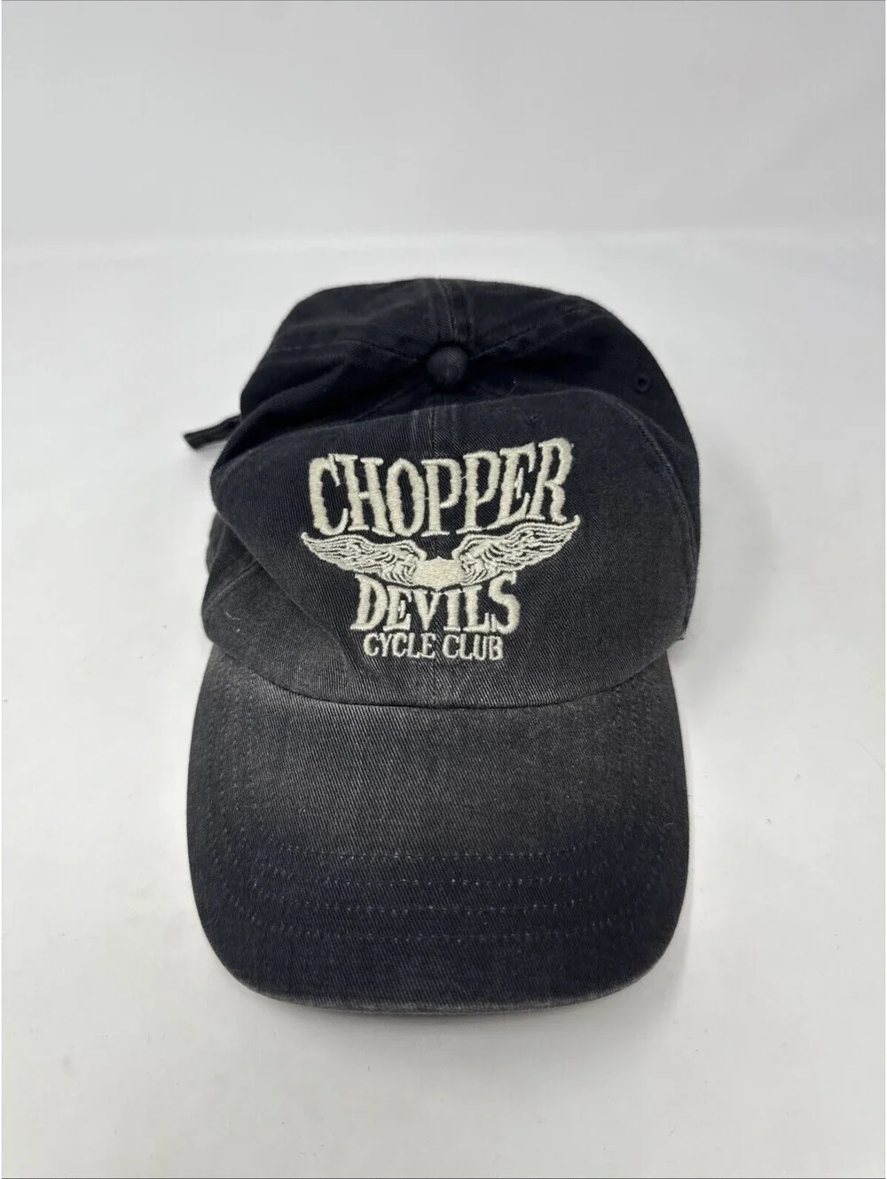 Old Navy Choppers Devils Cycle Club Gray Adjustable Baseball Hat A/M